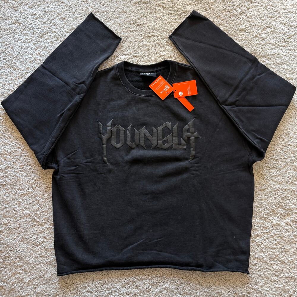 Men's YoungLA(SoldOut) 5124 MidnightCollection Crewneck, NWT XL Black